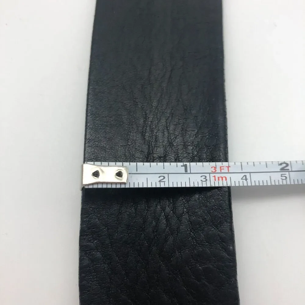 WK by W Kleinberg Mens Leather Belt Black Size 38 Italy